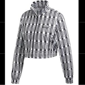 ADIDAS ORIGINALS Black&White Stripe Track Jacket.